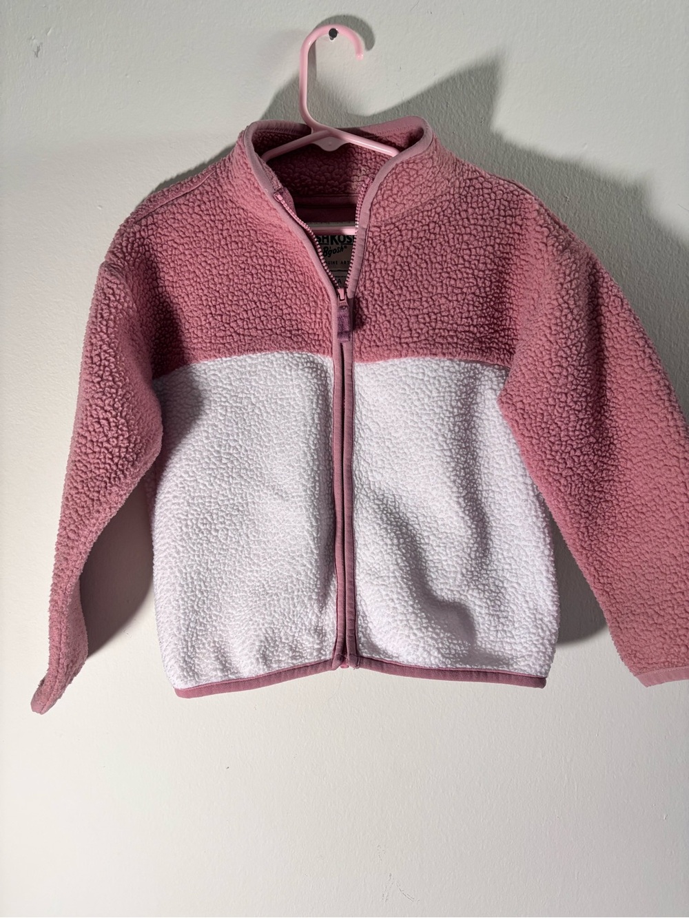 OshKosh B'gosh Pink and White Sherpa Zip Jacket